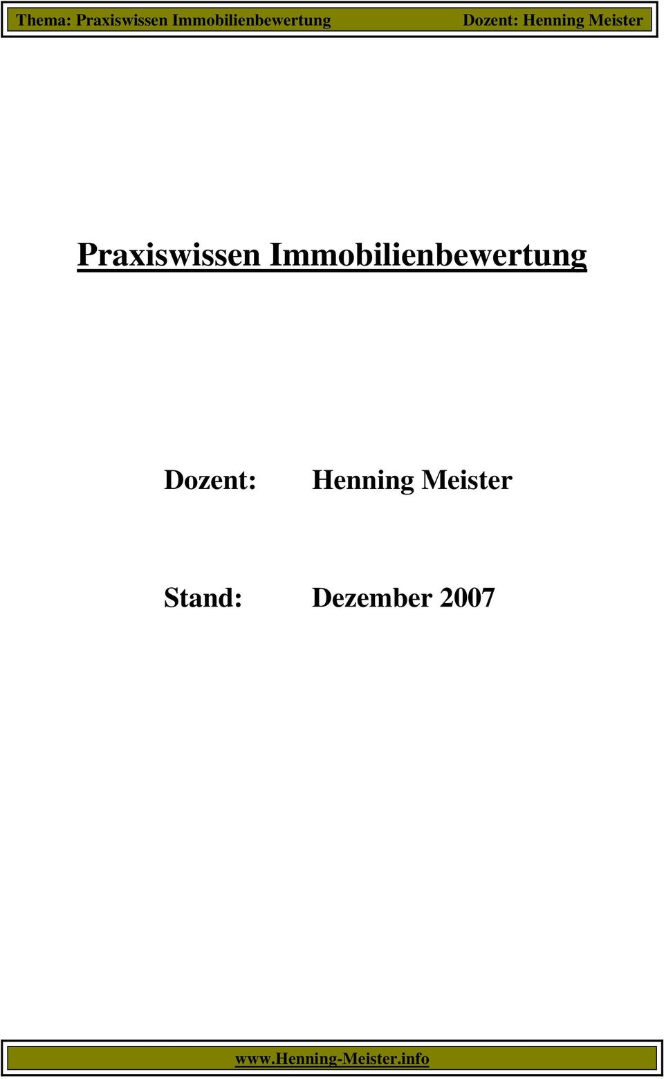 Dozent: Henning