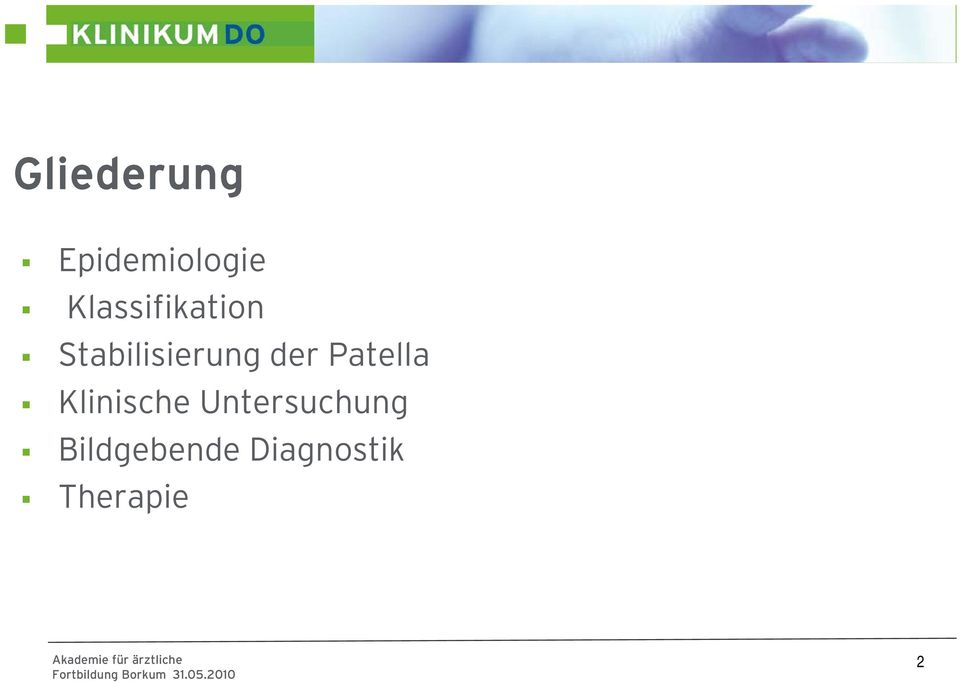 der Patella Klinische