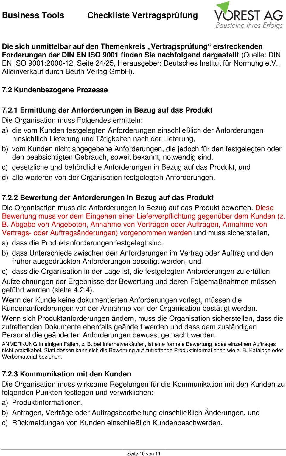 Kundenbezogene Prozesse 7.2.