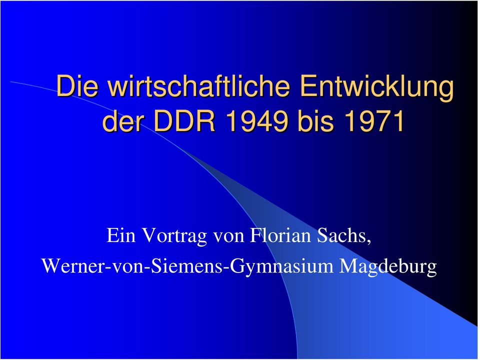 1971 Ein Vortrag von Florian
