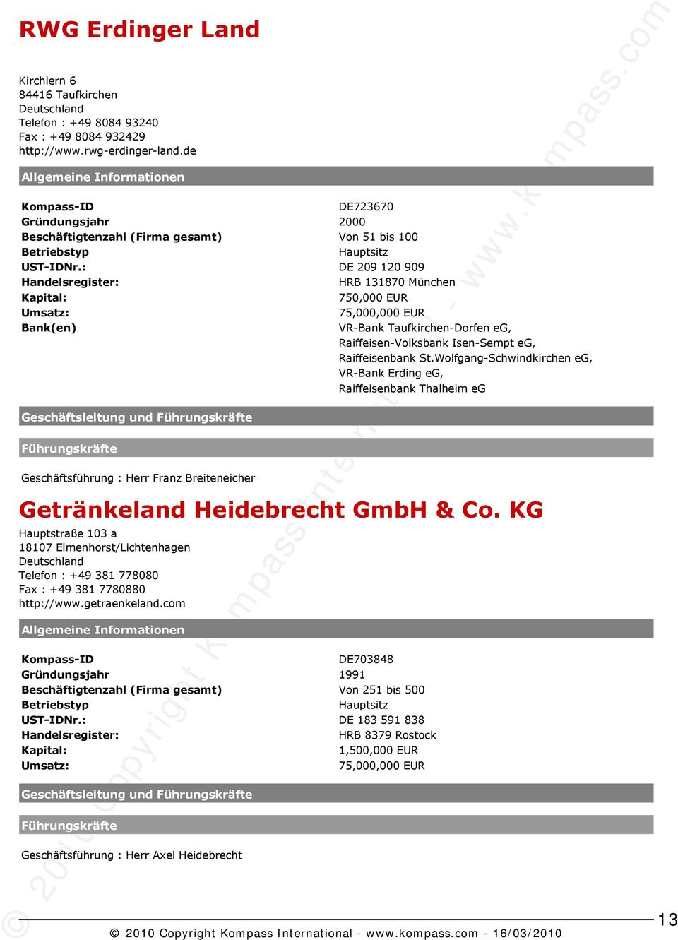 : DE 209 120 909 HRB 131870 München 750,000 EUR 75,000,000 EUR Bank(en) VR-Bank Taufkirchen-Dorfen eg, Raiffeisen-Volksbank Isen-Sempt eg, Raiffeisenbank St.