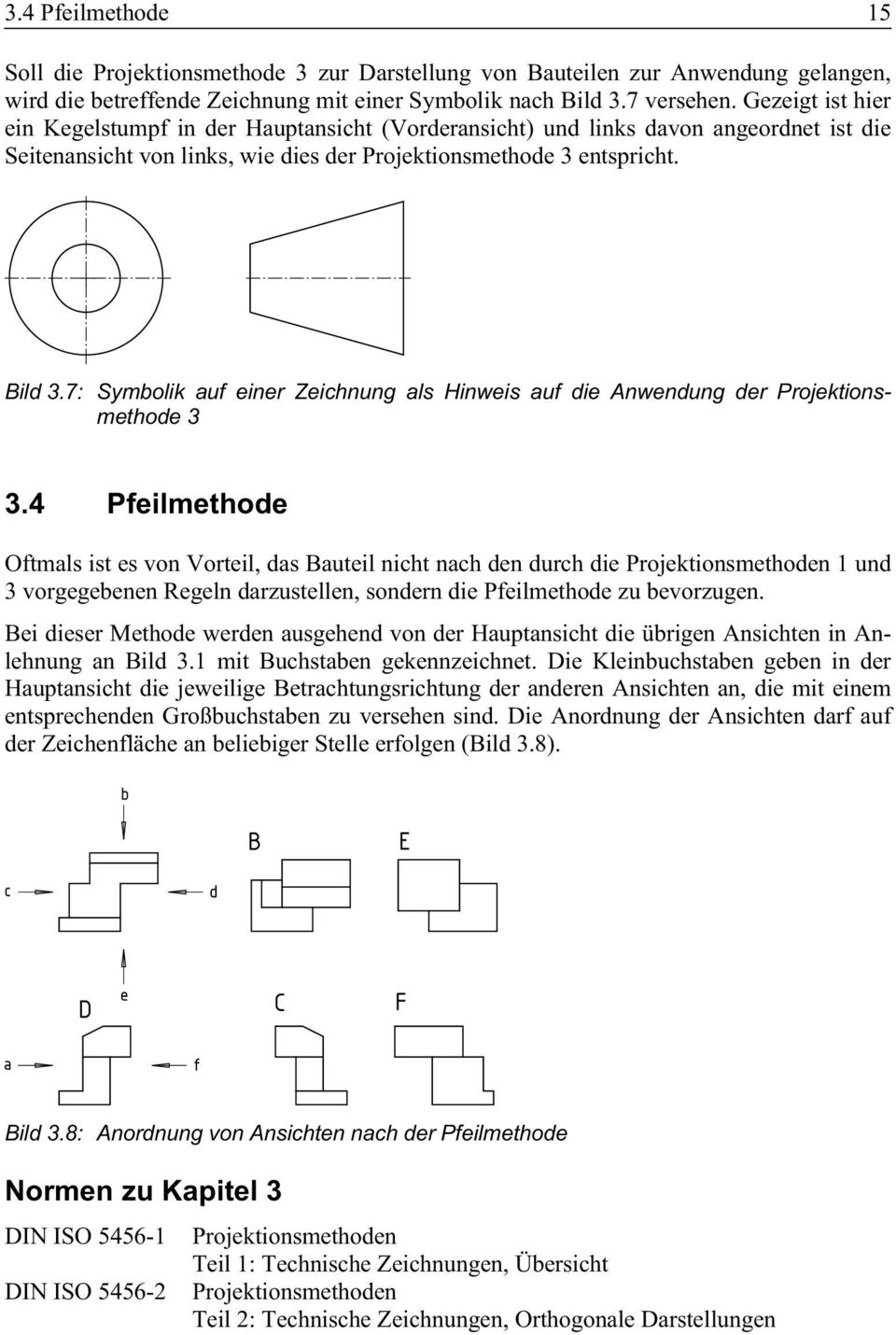 7: Symbolik auf einer Zeichnung als Hinweis auf die Anwendung der Projektionsmethode 3 3.