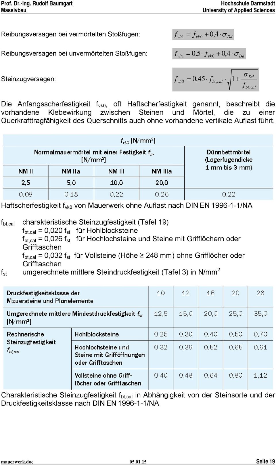 vorhandene vertikale Auflast führt.