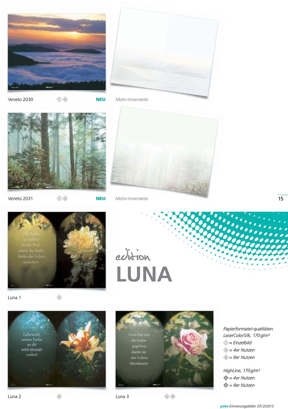 Luna Papierformate/-qualitäten LaserColorSilk, 170