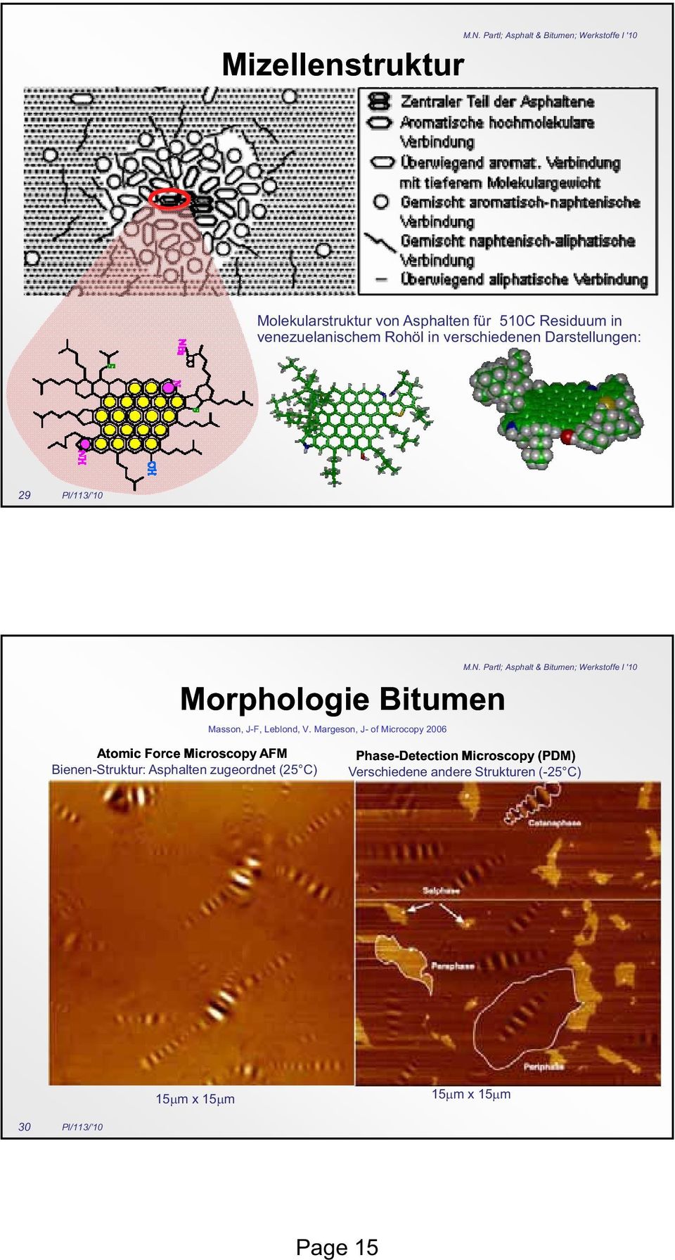 Margeson, J- of Microcopy 2006 Atomic Force Microscopy AFM Bienen-Struktur: Asphalten