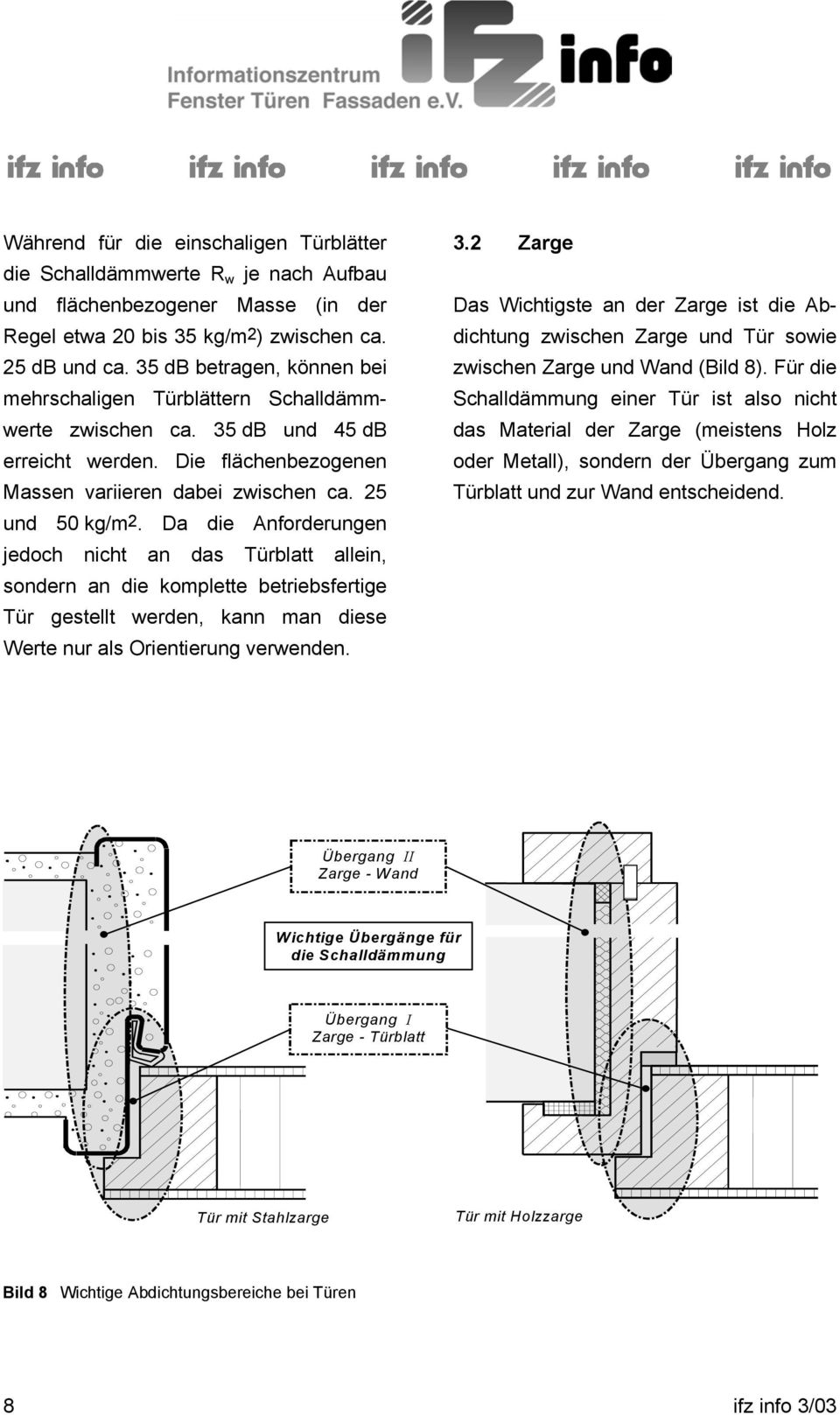 Da die Anforderungen jedoch nicht an das Türblatt allein, sondern an die komplette betriebsfertige Tür gestellt werden, kann man diese Werte nur als Orientierung verwenden. 3.