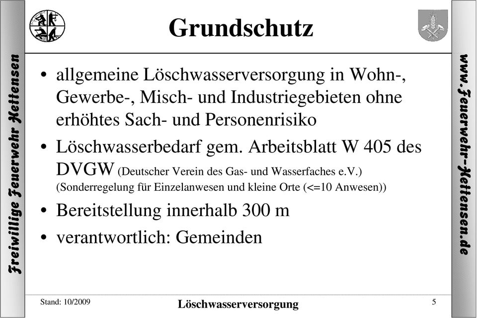 Arbeitsblatt W 405 des DVGW (Deutscher Verein des Gas- und Wasserfaches e.v.