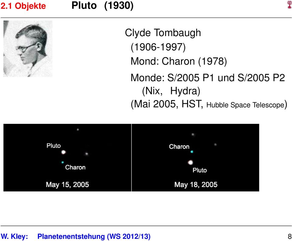 und S/2005 P2 (Nix, Hydra) (Mai 2005, HST, Hubble