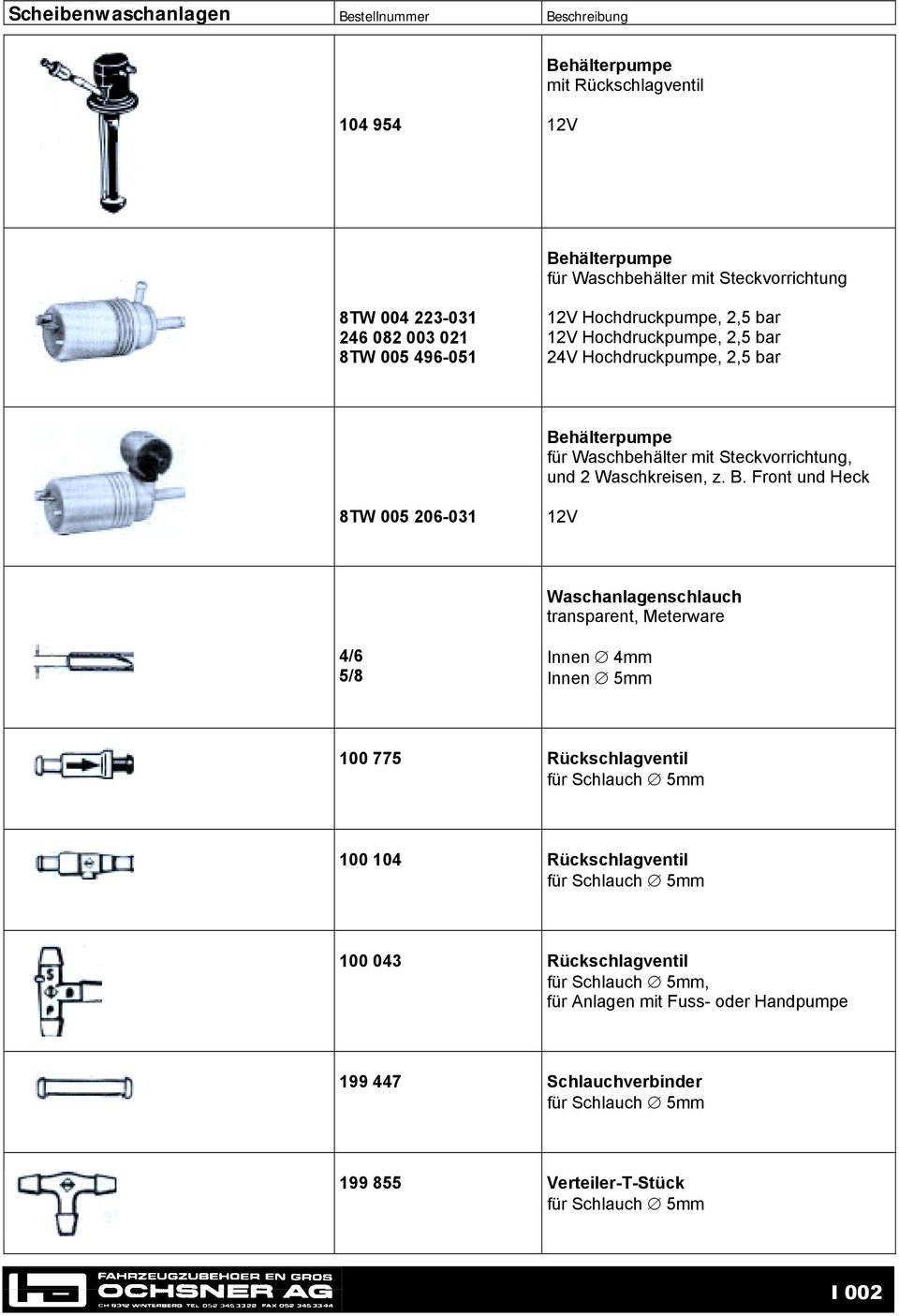 hälterpumpe für Waschbehälter mit Steckvorrichtung, und 2 Waschkreisen, z. B.