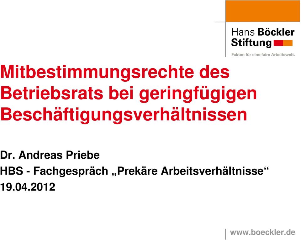 Dr. Andreas Priebe HBS - Fachgespräch