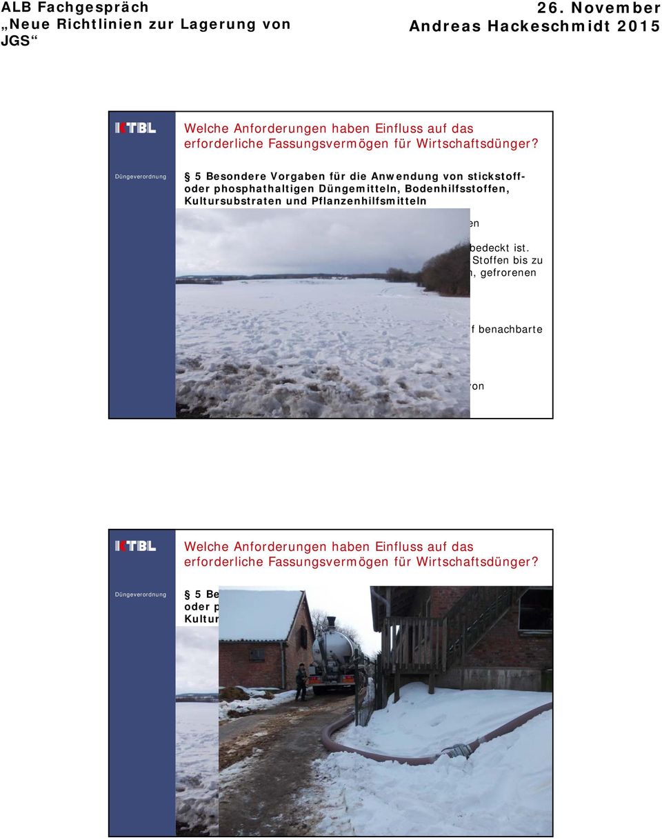 stickstoff- oder phosphathaltigen Düngemitteln, darf nicht erfolgen, wenn der Boden überschwemmt, wassergesättigt, gefroren oder schneebedeckt ist.