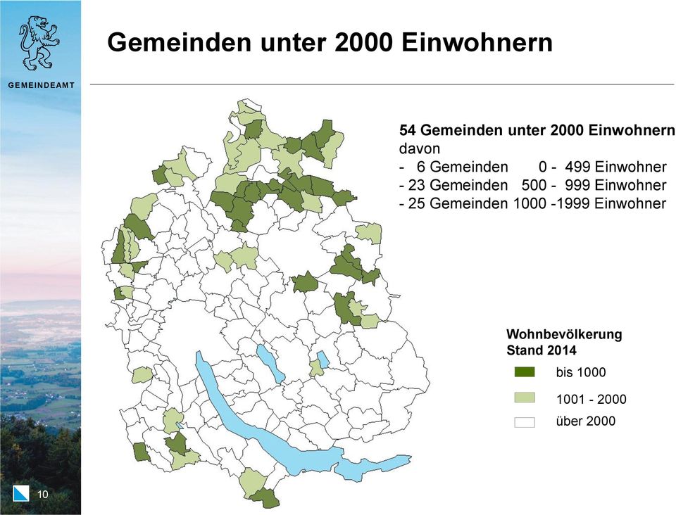 Gemeinden 500-999 Einwohner - 25 Gemeinden 1000-1999