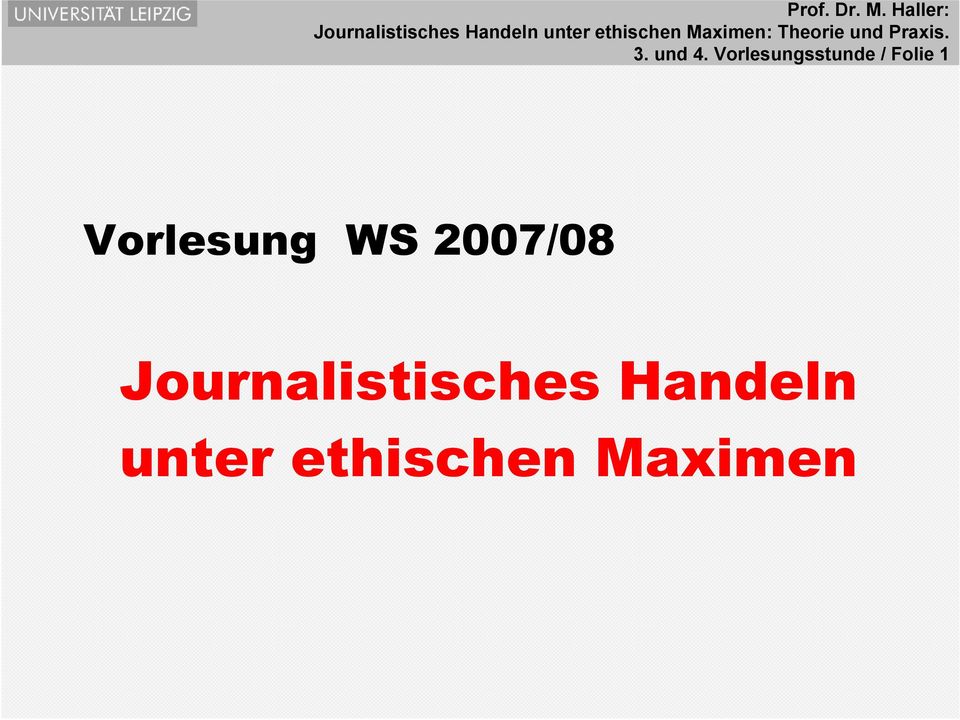 Vorlesung WS 2007/08