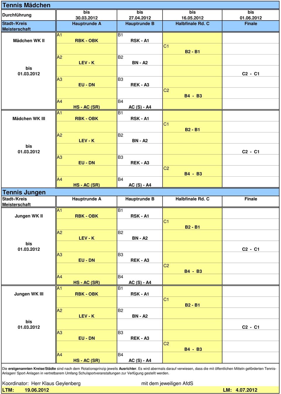 2012 C2 - C1 A3 B3 EU - DN REK - A3 C2 B4 - B3 A4 B4 HS - AC (SR) AC (S) - A4 A1 B1 Mädchen WK III RBK - OBK RSK - A1 C1 B2 - B1 A2 B2 LEV - K BN - A2 01.03.