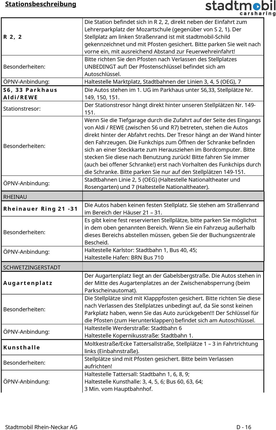 Bitte richten Sie den Pfosten nach Verlassen des Stellplatzes UNBEDINGT auf! Der Pfostenschlüssel befindet sich am Autoschlüssel.