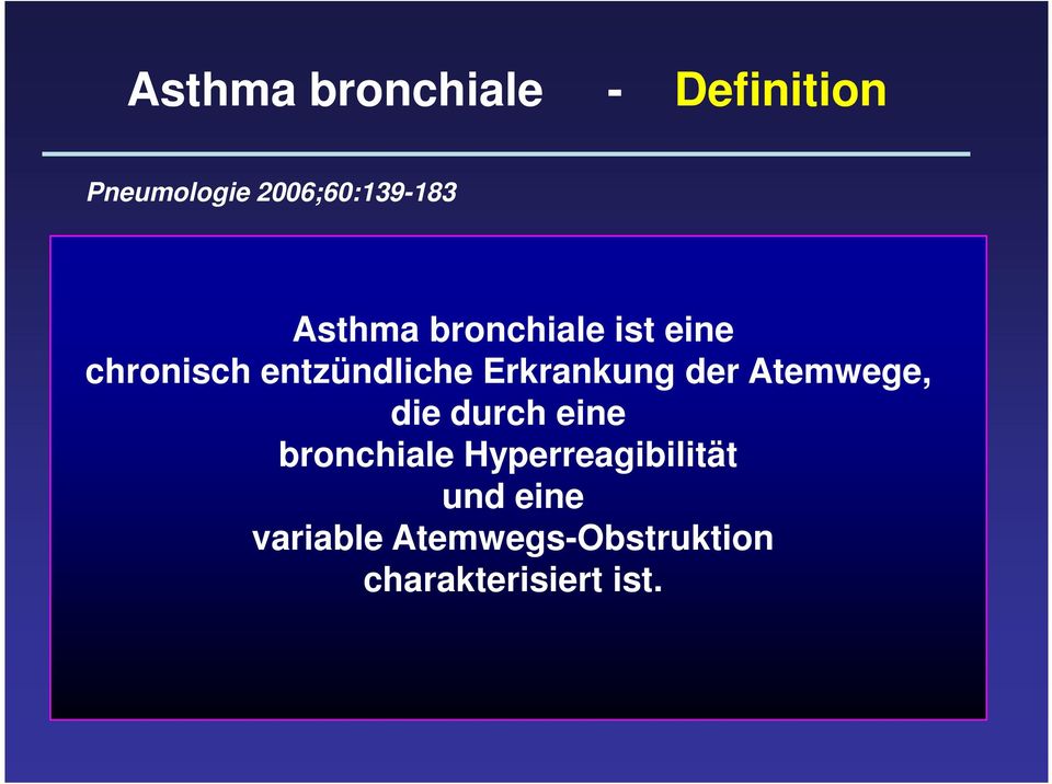 Erkrankung der Atemwege, die durch eine bronchiale
