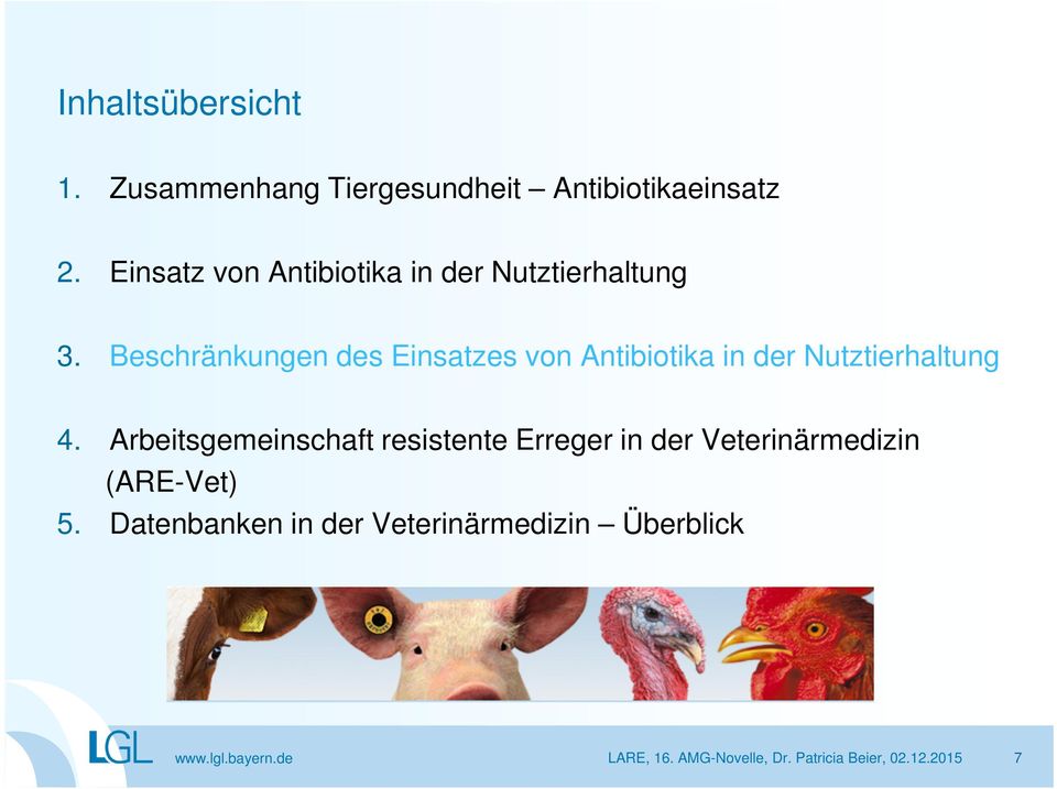 Beschränkungen des Einsatzes von Antibiotika in der Nutztierhaltung 4.
