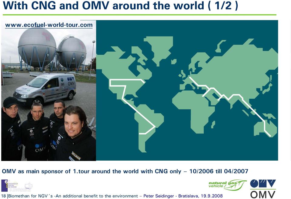 tour around the world with CNG only 10/2006 till 04/2007 18