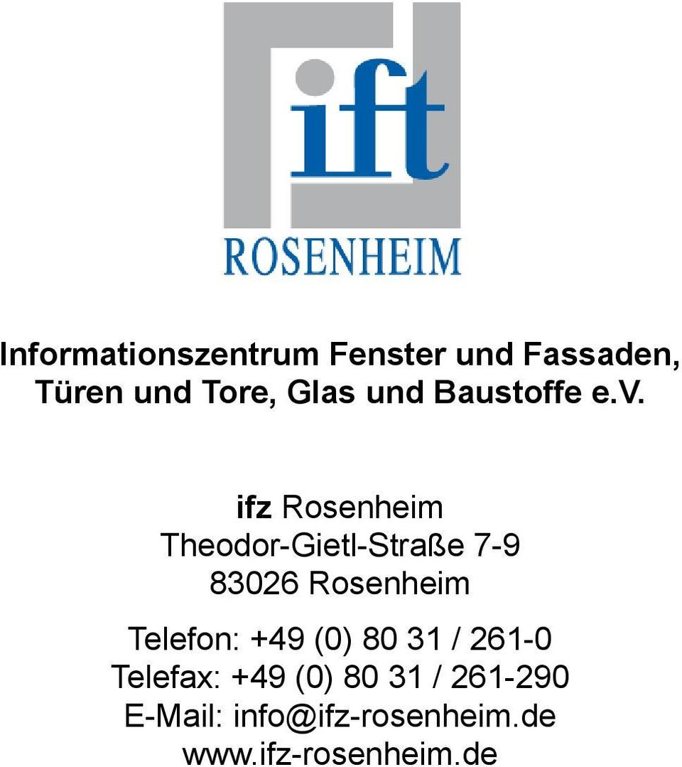 ifz Rosenheim Theodor-Gietl-Straße 7-9 83026 Rosenheim