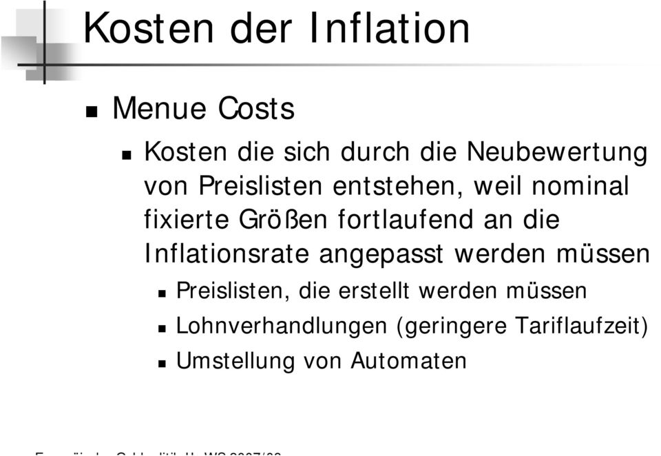 die Inflationsrate angepasst werden müssen Preislisten, die erstellt