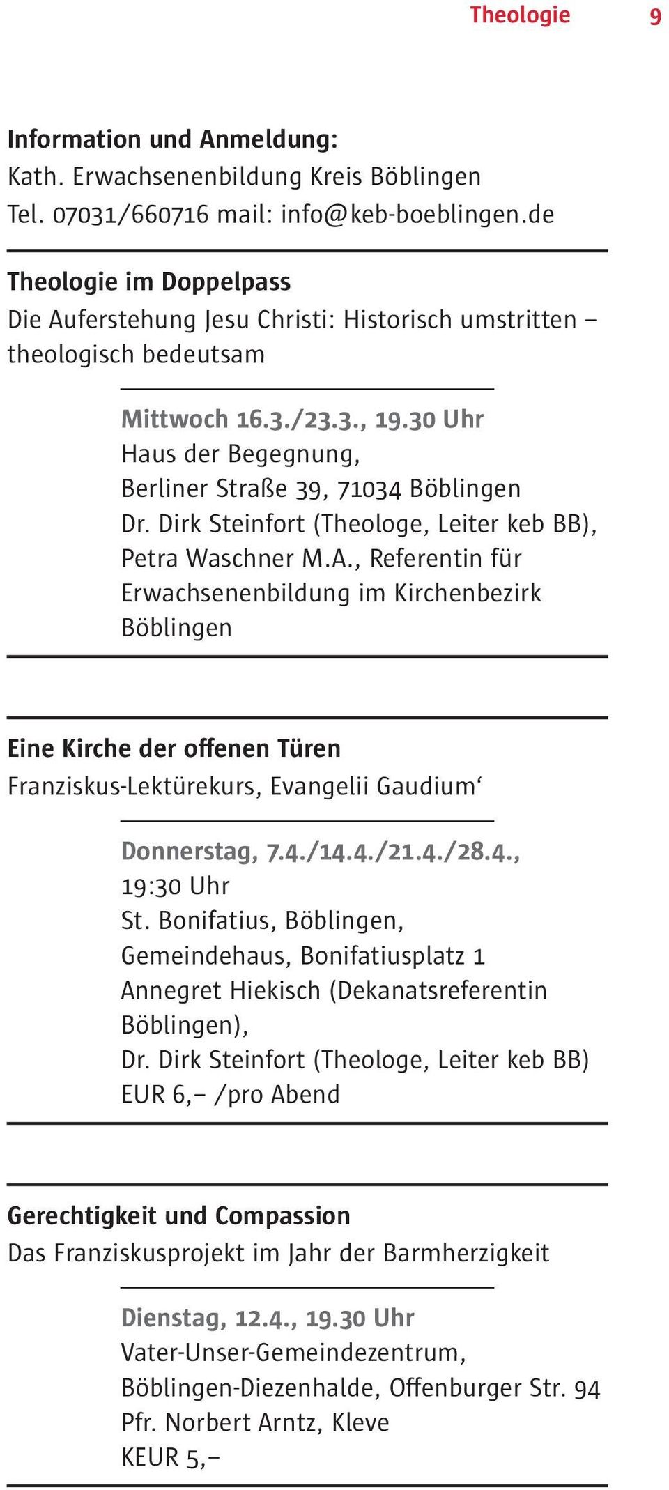 Dirk Steinfort (Theologe, Leiter keb BB), Petra Waschner M.A.