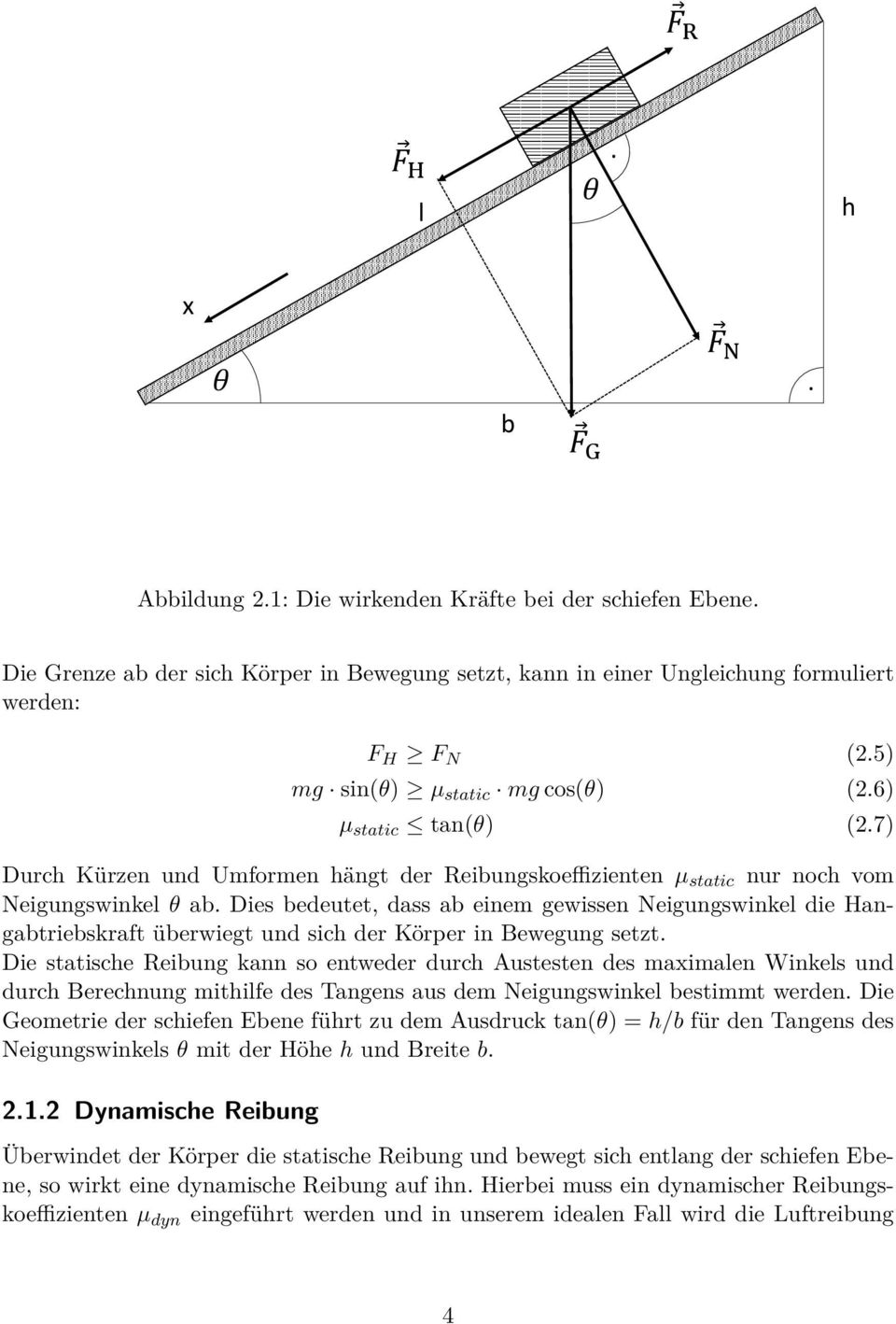 Dies bedeutet, dass ab einem gewissen Neigungswinkel die Hangabtriebskraft überwiegt und sich der Körper in Bewegung setzt.