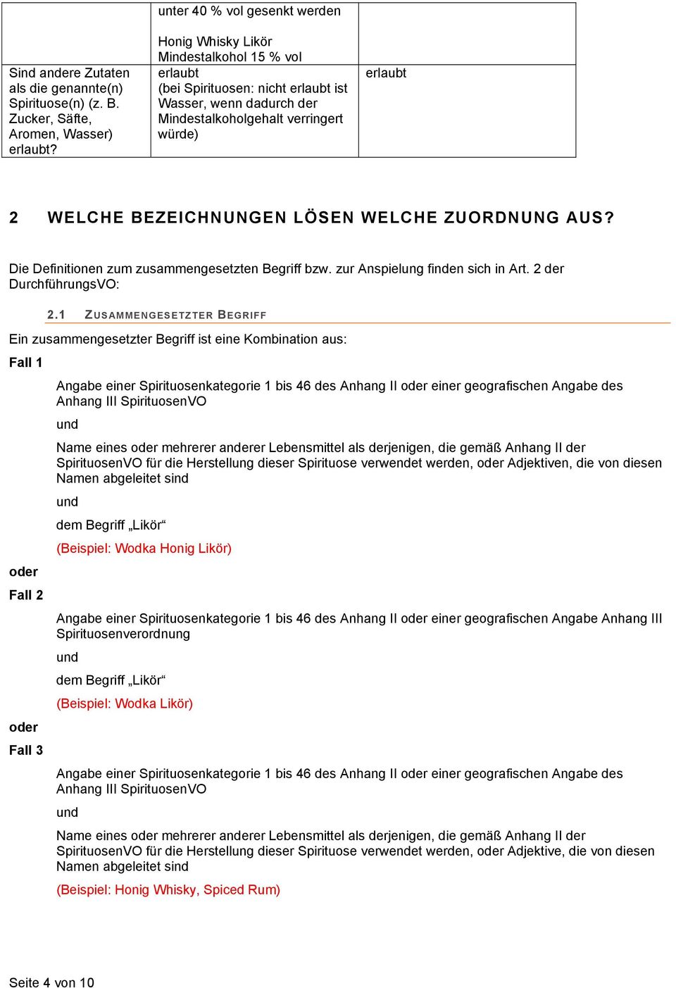 BEZEICHNUNGEN LÖSEN WELCHE ZUORDNUNG AUS? Die Definitionen zum zusammengesetzten Begriff bzw. zur Anspielung finden sich in Art. 2 der DurchführungsVO: 2.