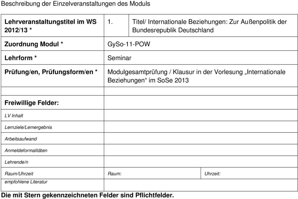 Bundesrepublik Deutschland GySo-11-POW Modulgesamtprüfung
