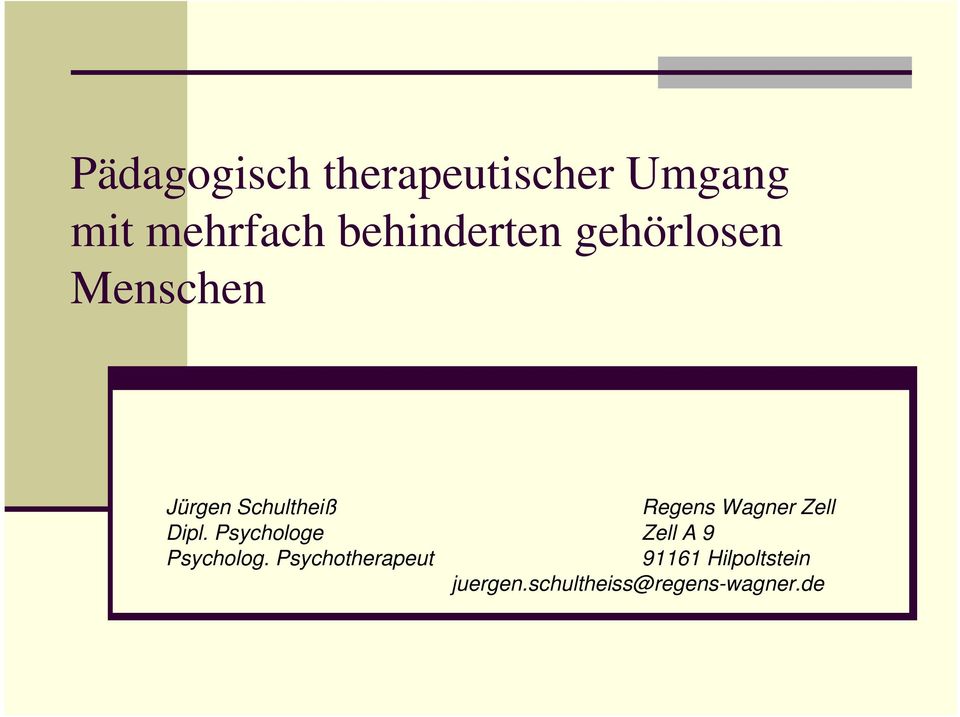 Wagner Zell Dipl. Psychologe Zell A 9 Psycholog.