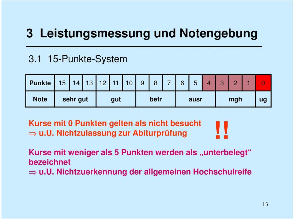 befr ausr mgh ug Kurse mit 0 Punkten gelten als nicht besucht u.u. Nichtzulassung zur Abiturprüfung!