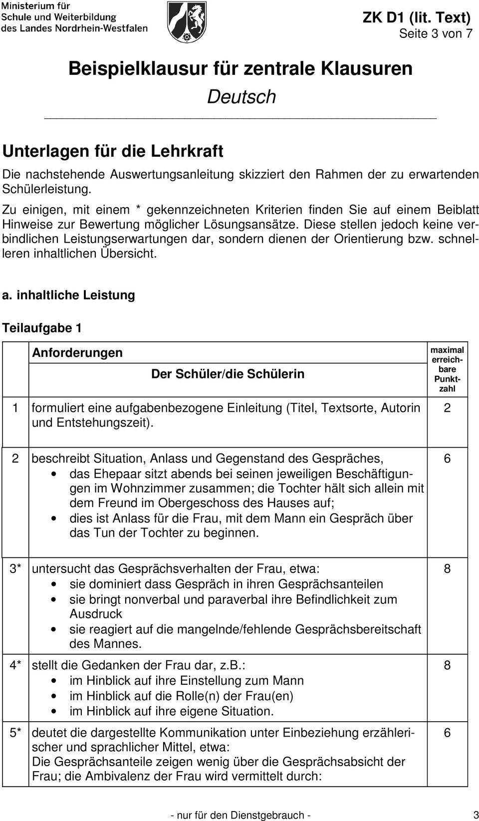 Beispielklausur Fur Zentrale Klausuren Deutsch Pdf Kostenfreier Download