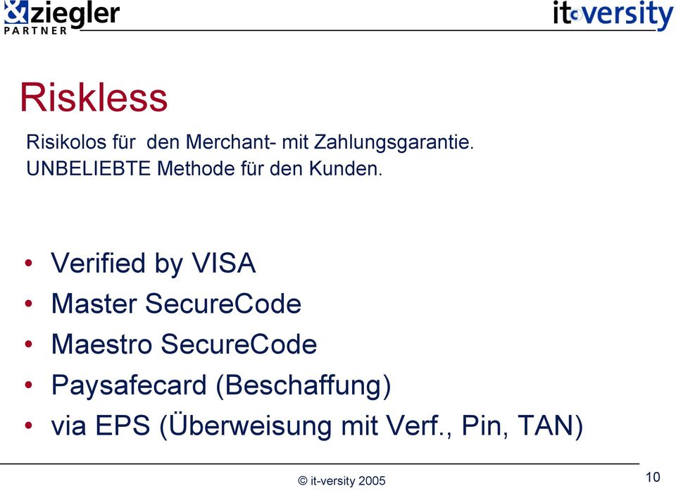 Verified by VISA Master SecureCode Maestro SecureCode