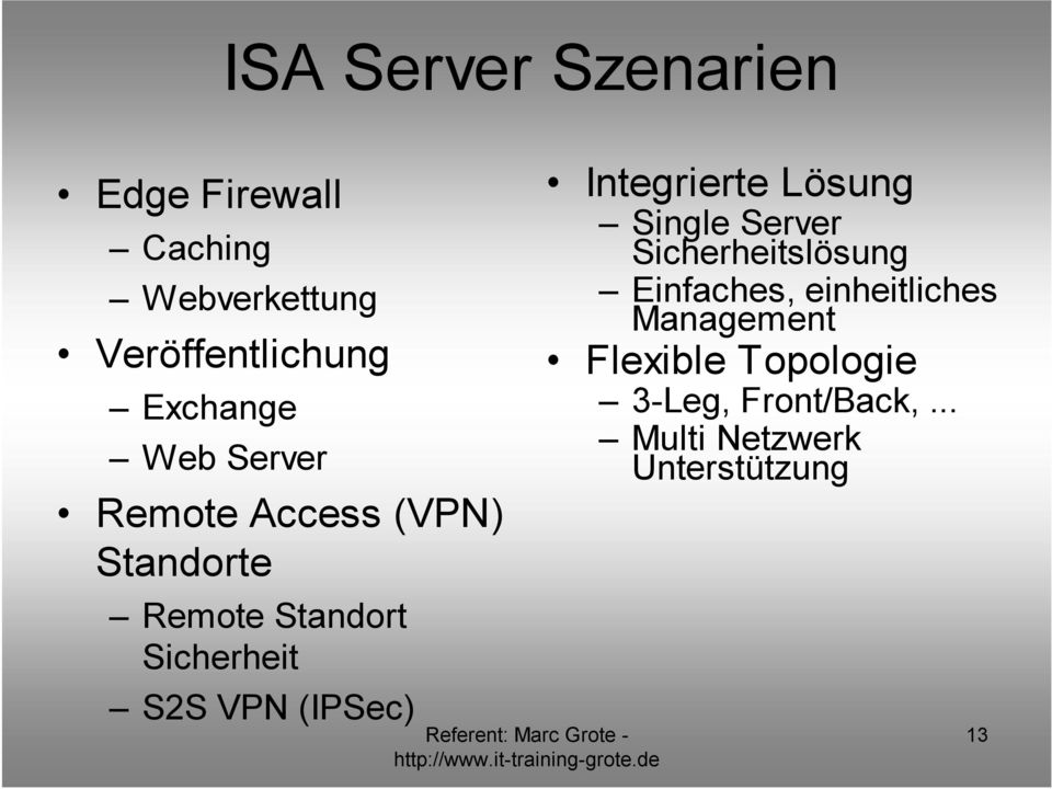 VPN (IPSec) Integrierte Lösung Single Server Sicherheitslösung Einfaches,