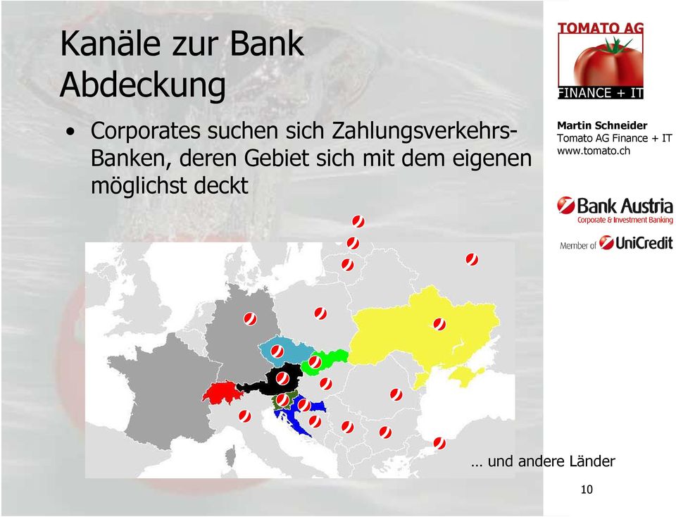 Banken, deren Gebiet sich mit dem
