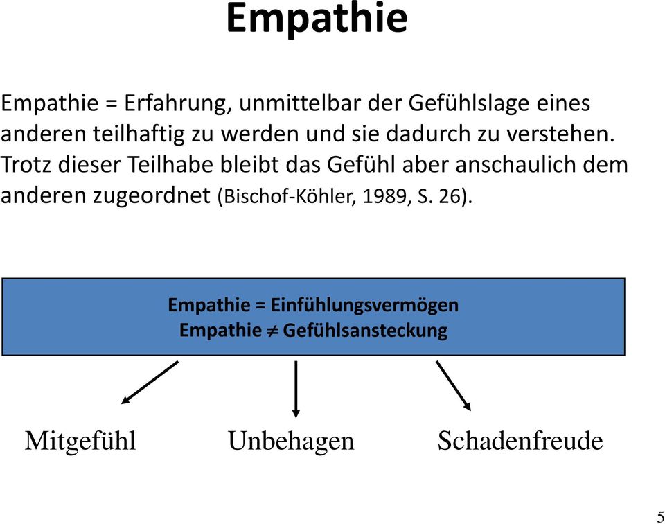 Trotz dieser Teilhabe bleibt das Gefühl aber anschaulich dem anderen zugeordnet