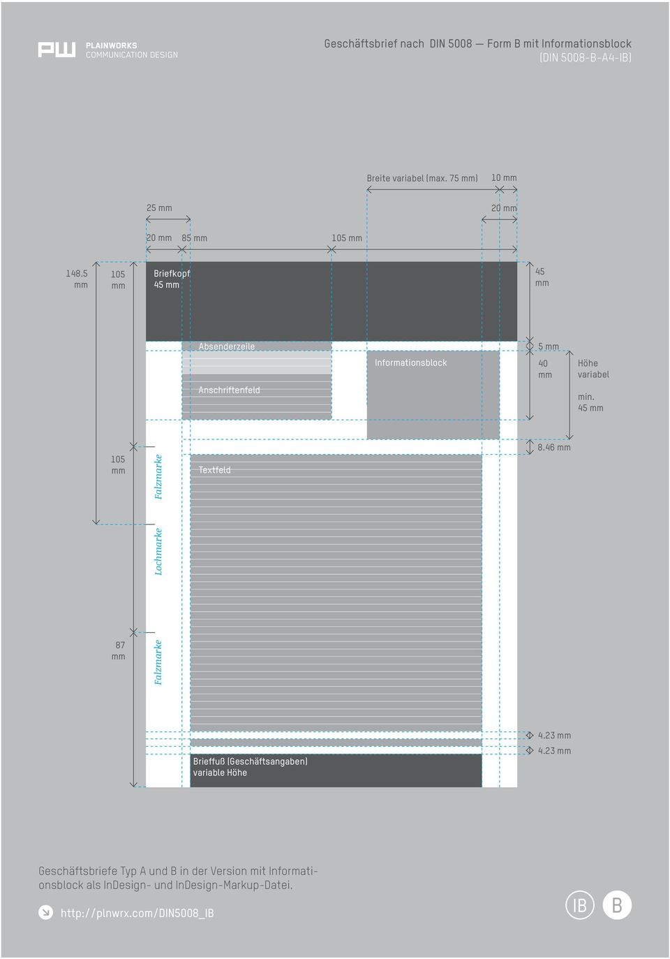 5 45 45 variabel ) 5 Informationsblock 40 Höhe variabel min. 45 8.46 Lochmarke 87 4.