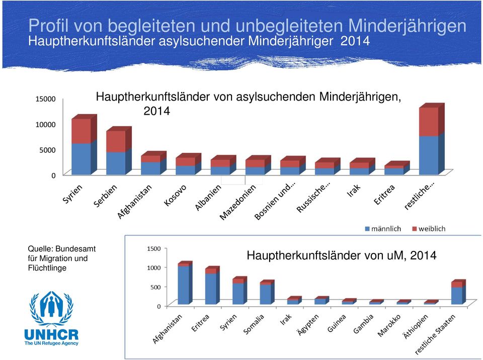 Hauptherkunftsländer von asylsuchenden Minderjährigen, 2014 5000 0