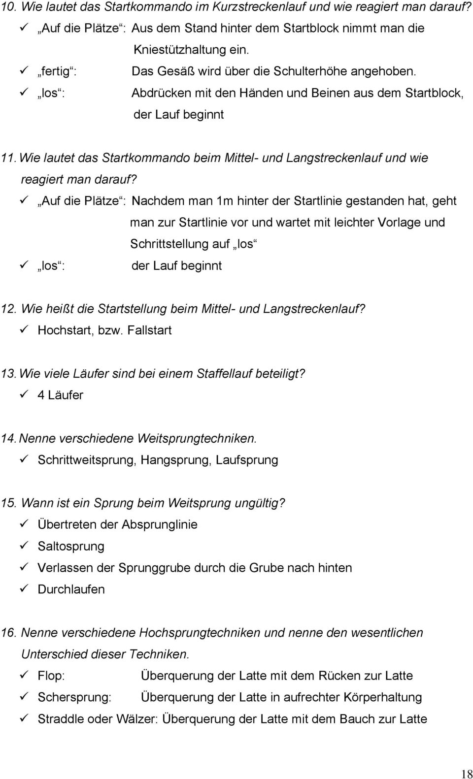 Wie lautet das Startkommando beim Mittel- und Langstreckenlauf und wie reagiert man darauf?