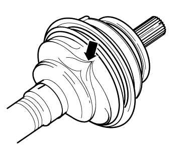 Einbaulage des Distanzringes und der Tellerfeder (radseitig) 1 - Tellerfeder 2 - Distanzring (Kunststoff) Gelenkschutzhülle belüften Betrifft nur Gelenkschutzhüllen aus Gummi.