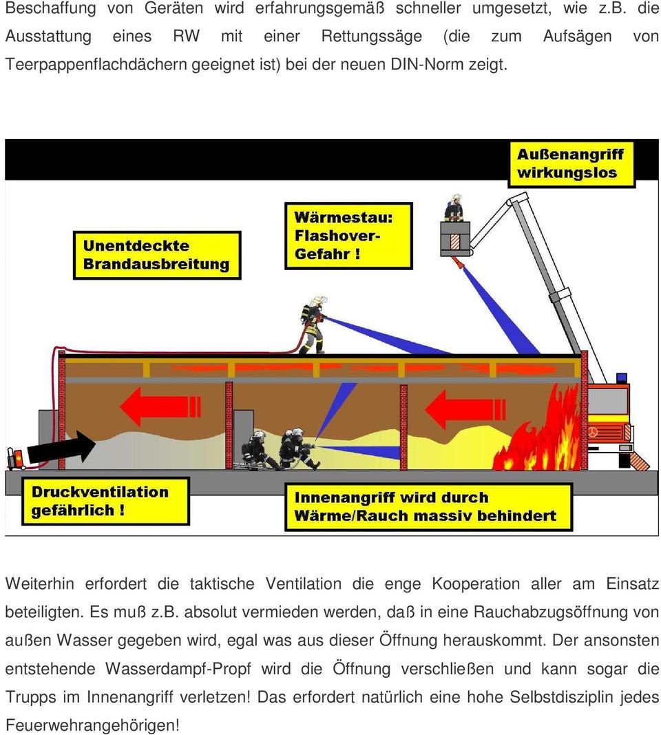 Weiterhin erfordert die taktische Ventilation die enge Kooperation aller am Einsatz be