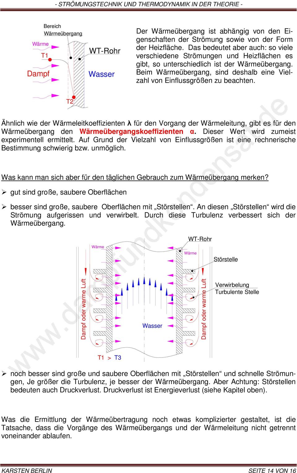 Beim Wärmeübergang, sind deshalb eine Vielzahl von Einflussgrößen zu beachten.