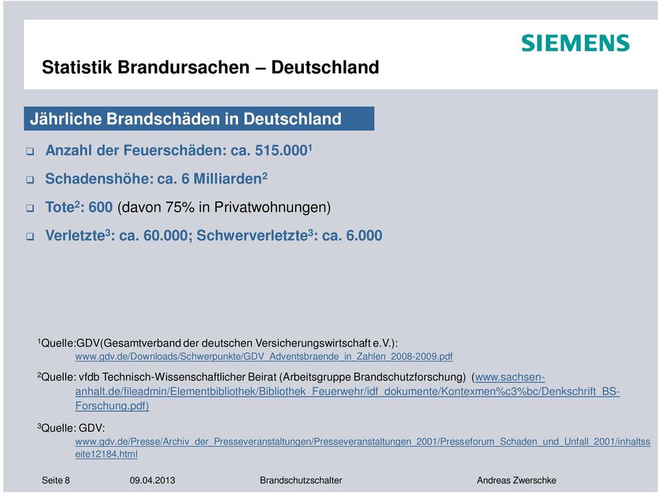 de/downloads/schwerpunkte/gdv_adventsbraende_in_zahlen_2008-2009.pdf 2 Quelle: vfdb Technisch-Wissenschaftlicher Beirat (Arbeitsgruppe Brandschutzforschung) (www.sachsen- anhalt.