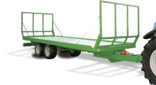 PRONAR T024 Ballentransportwagen mit dem Achsentyp TANDEM und mit dem zul. Gesamtgewicht 12 t ist für den Transport von Ballen, aber auch von Paletten und Kisten bestimmt.