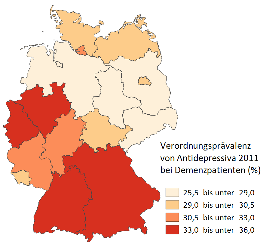 gen in Westfalen-Lippe Verordnungsprävalenzen von 13,2%, in Nordrhein von 12,3% und im Saarland von 11,9% gefunden wurden.