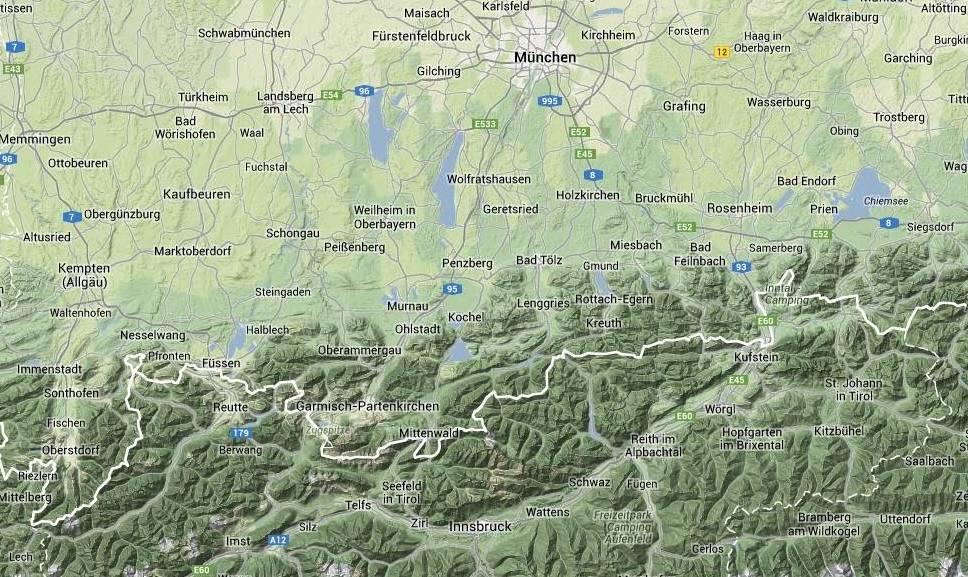 Arbeitszeiterfassung Lage der Almen/Alpen Steinberg Breitenbergalm Obere Hemmersuppenalm Schellalm Krüner und Finzalm Brandlealm