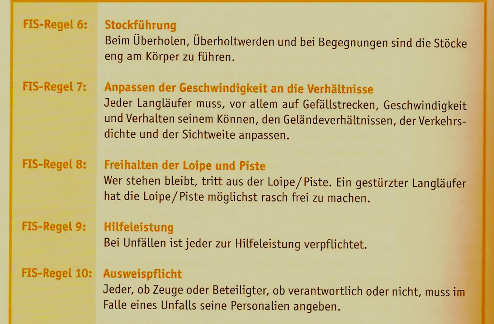FIS-Regeln für Skilangläufer Deutscher Skiverband (2010).