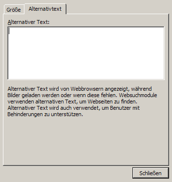 Bilder und Grafiken mit Alternativtext (3) Word 2007: Mit der