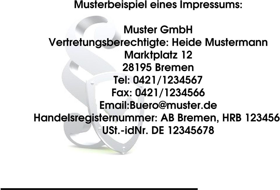 28195 Bremen Tel: 0421/1234567 Fax: 0421/1234566