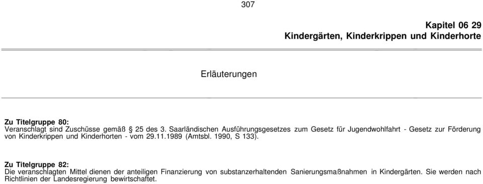 Kinderhorten - vom 29.11.1989 (Amtsbl. 1990, S 133).