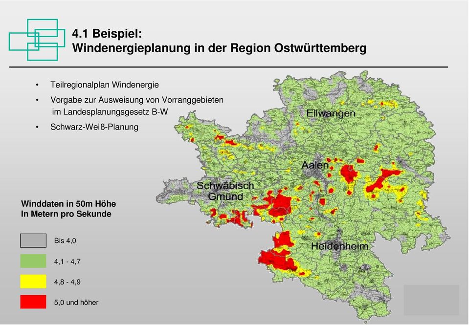 Vorranggebieten im Landesplanungsgesetz B-W Schwarz-Weiß-Planung